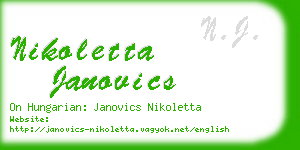 nikoletta janovics business card